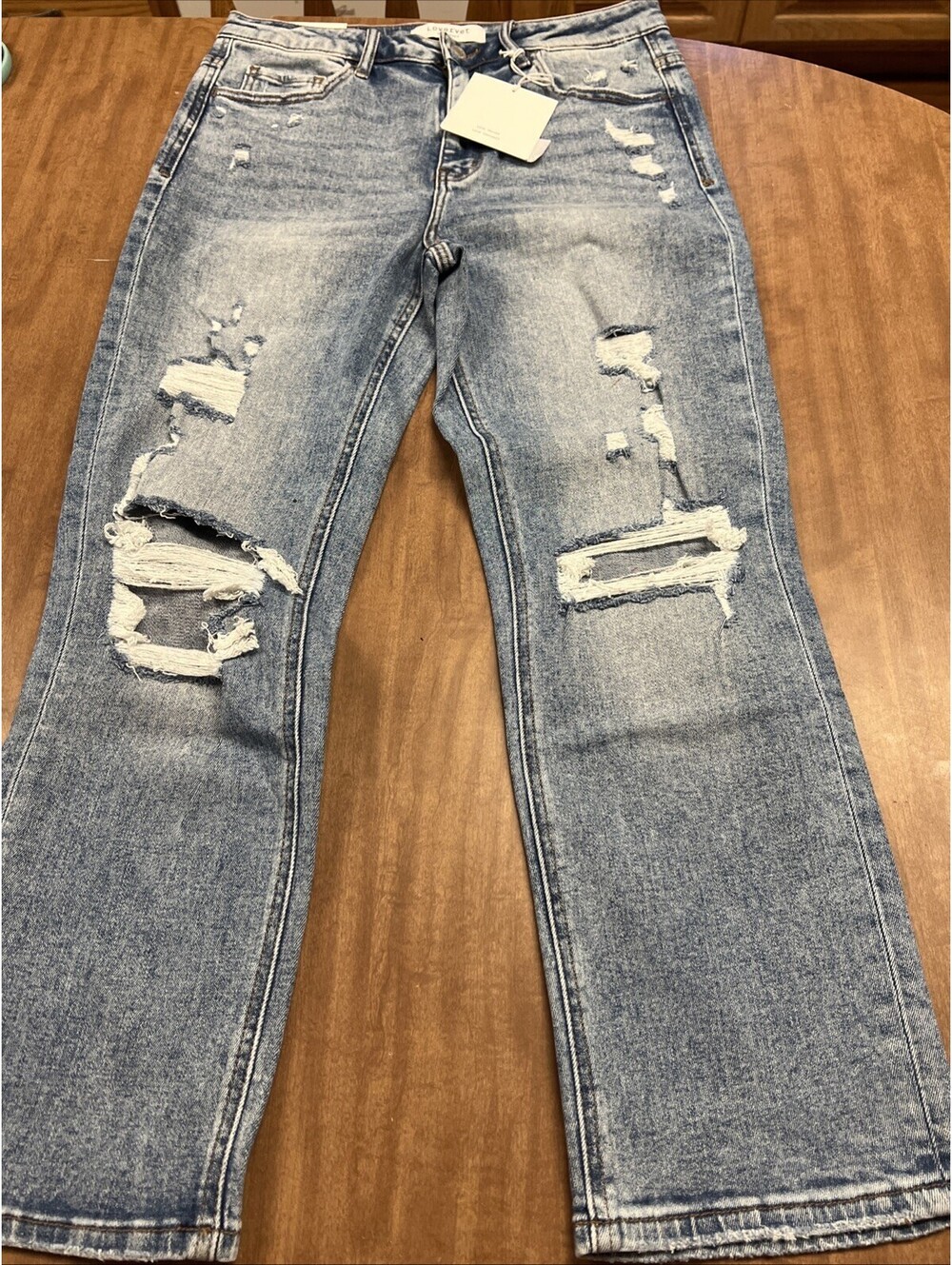 Lovervet Full Size High Rise Slim Straight Jeans Distressed 30/11